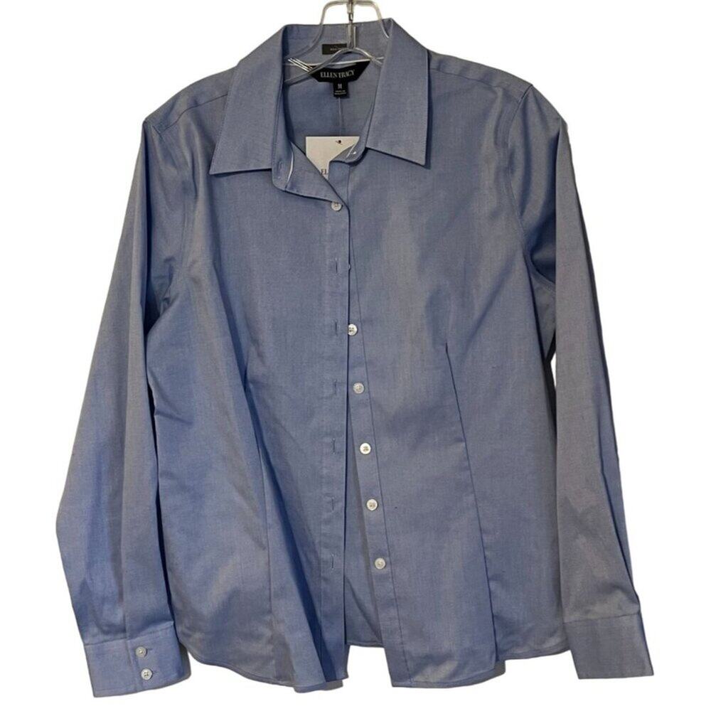 Ellen Tracy French Blue Blouse Women's Size Medium New with Tags